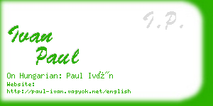 ivan paul business card